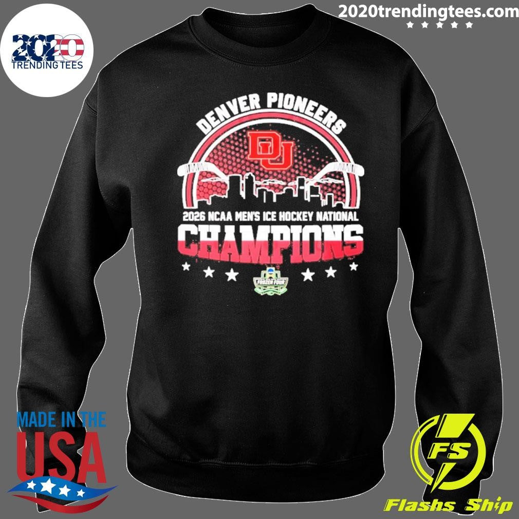 Denver Pioneers Men’s Ice Hockey National Champions ’26 City Skyline Shirt