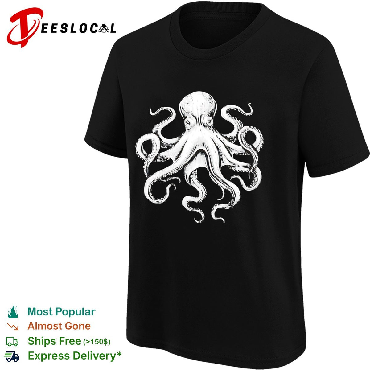 Detailed Kraken Tentacle Marine Life Animal shirt