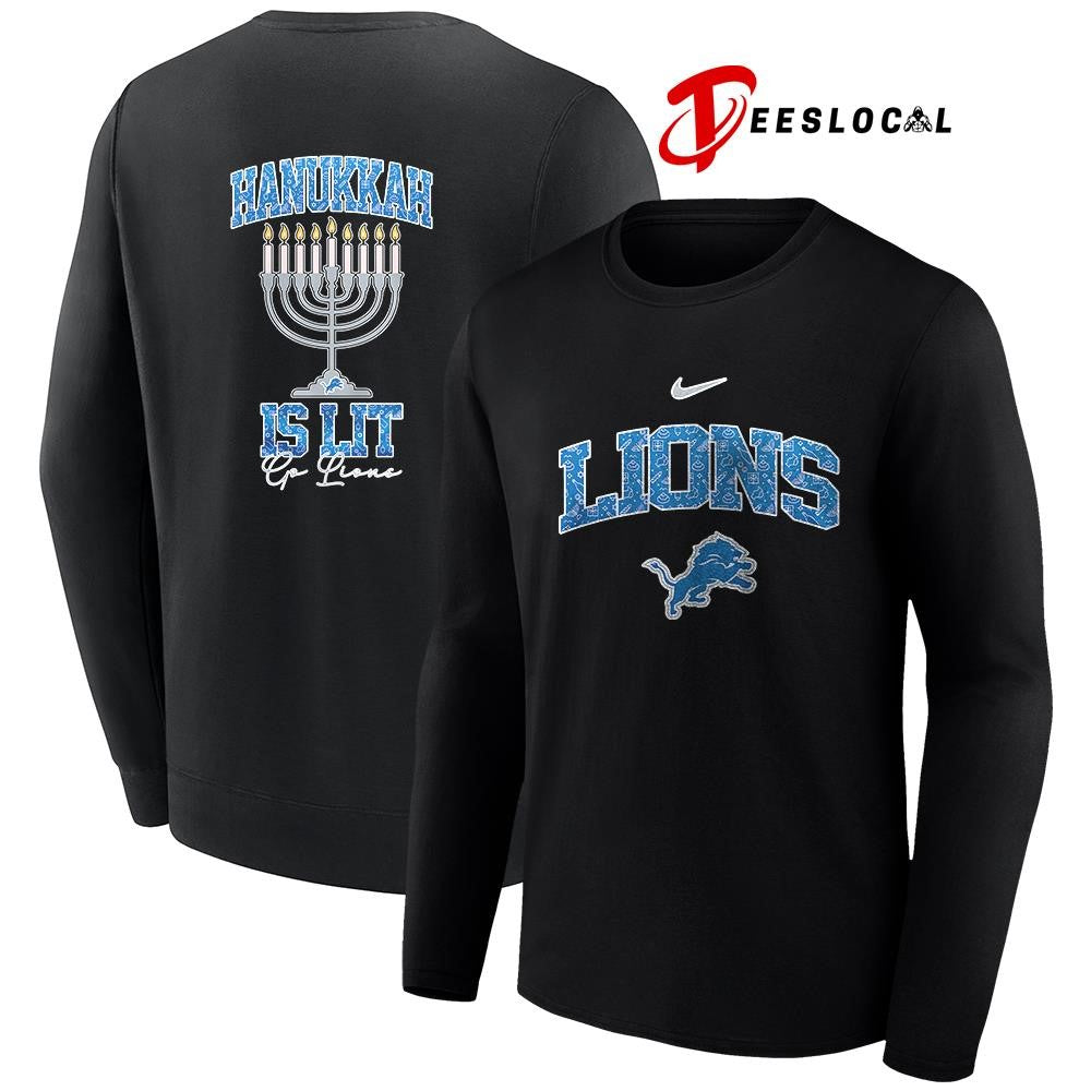 Detroit Lions x Happy Hanukkah is lit shirt