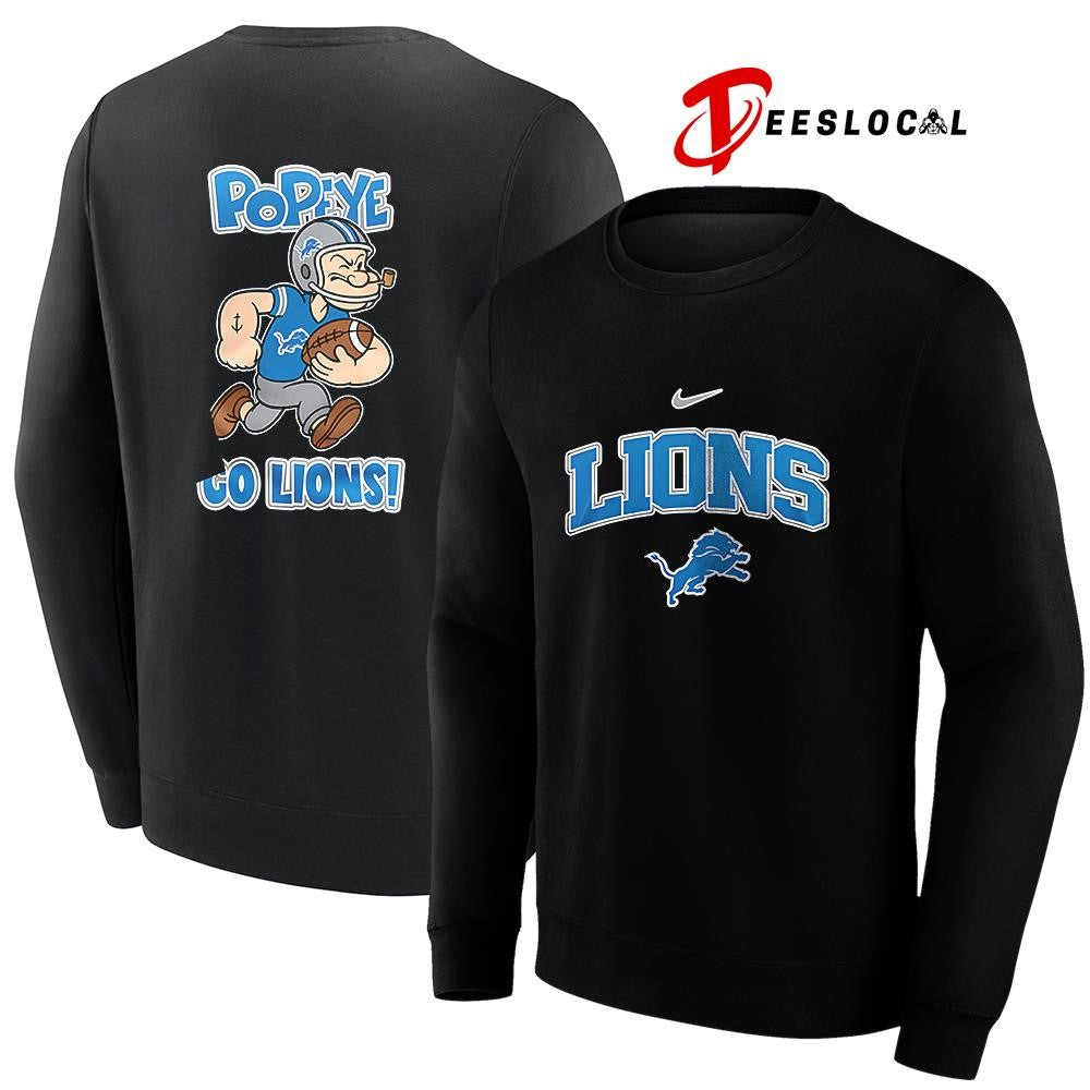 Detroit Lions x Pop eye pose cartoon shirt