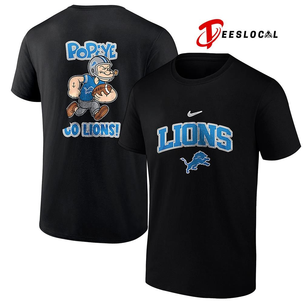 Detroit Lions x Pop eye pose cartoon shirt