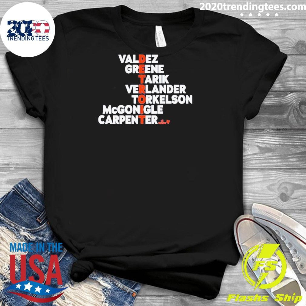 Detroit Names 2026 Valdez Greene Tarik Verlander Torkelson McGonigle Carpenter Shirt