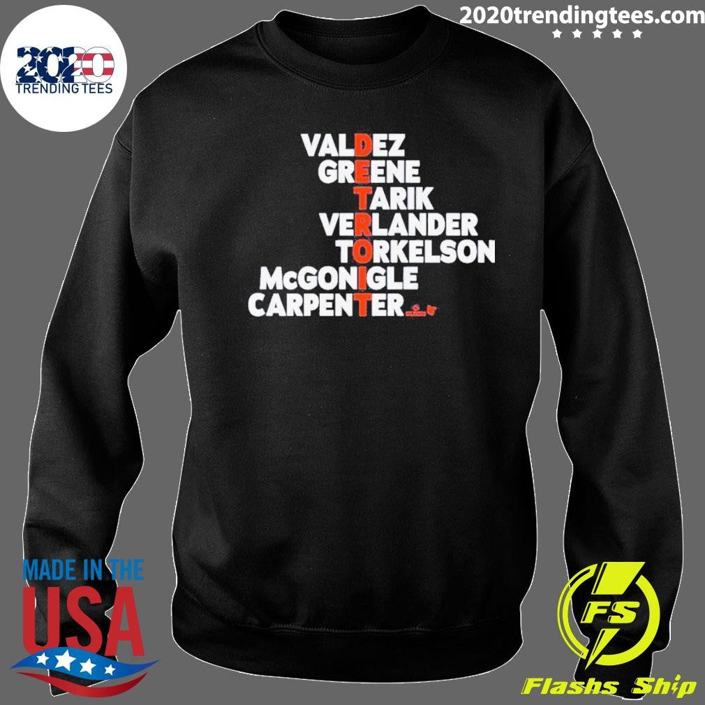 Detroit Names 2026 Valdez Greene Tarik Verlander Torkelson McGonigle Carpenter Shirt