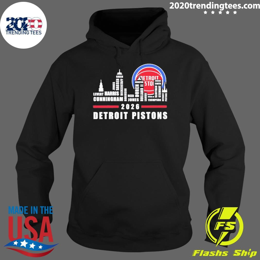 Detroit Pistons 2026 City Skyline Graphic Shirt
