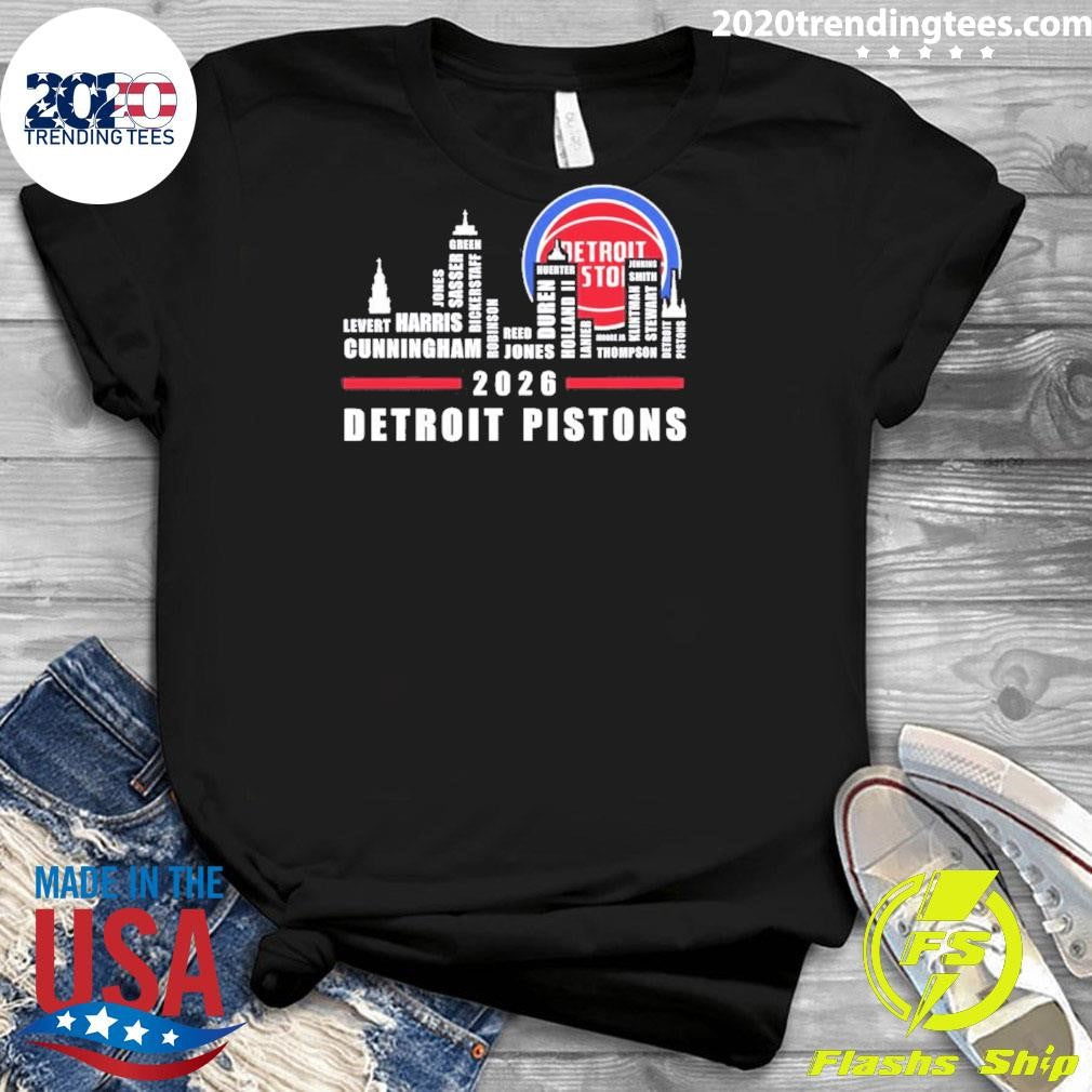 Detroit Pistons 2026 City Skyline Graphic Shirt