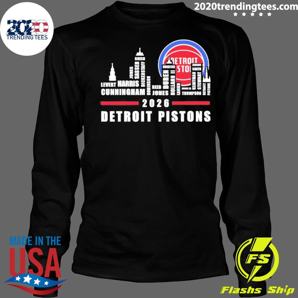 Detroit Pistons 2026 City Skyline Graphic Shirt