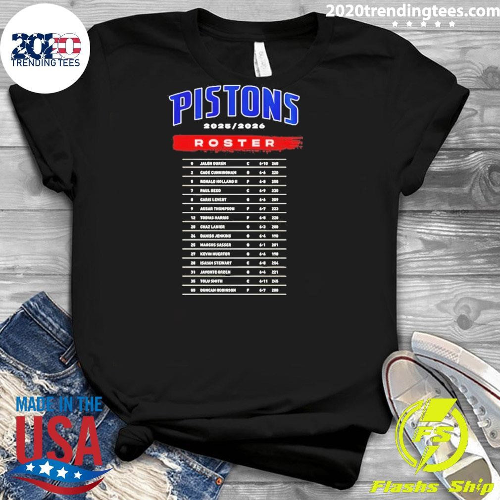 Detroit Pistons All Dawg Nba Playoffs 2025-26 Roster Shirt