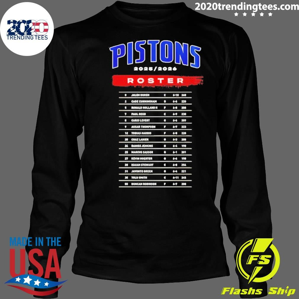 Detroit Pistons All Dawg Nba Playoffs 2025-26 Roster Shirt