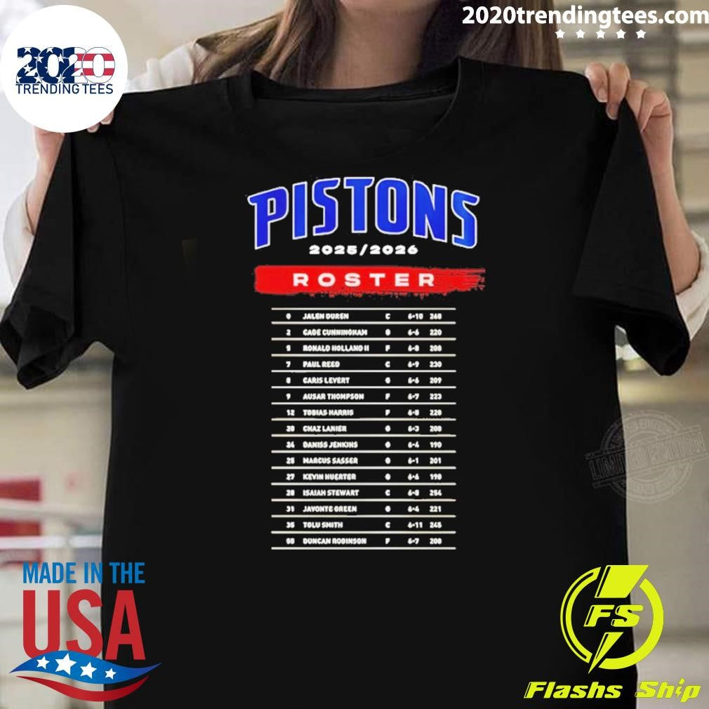 Detroit Pistons All Dawg Nba Playoffs 2025-26 Roster Shirt