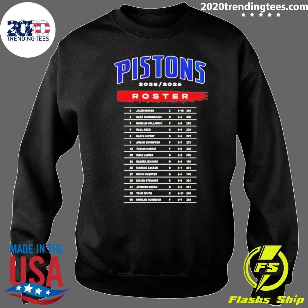 Detroit Pistons All Dawg Nba Playoffs 2025-26 Roster Shirt