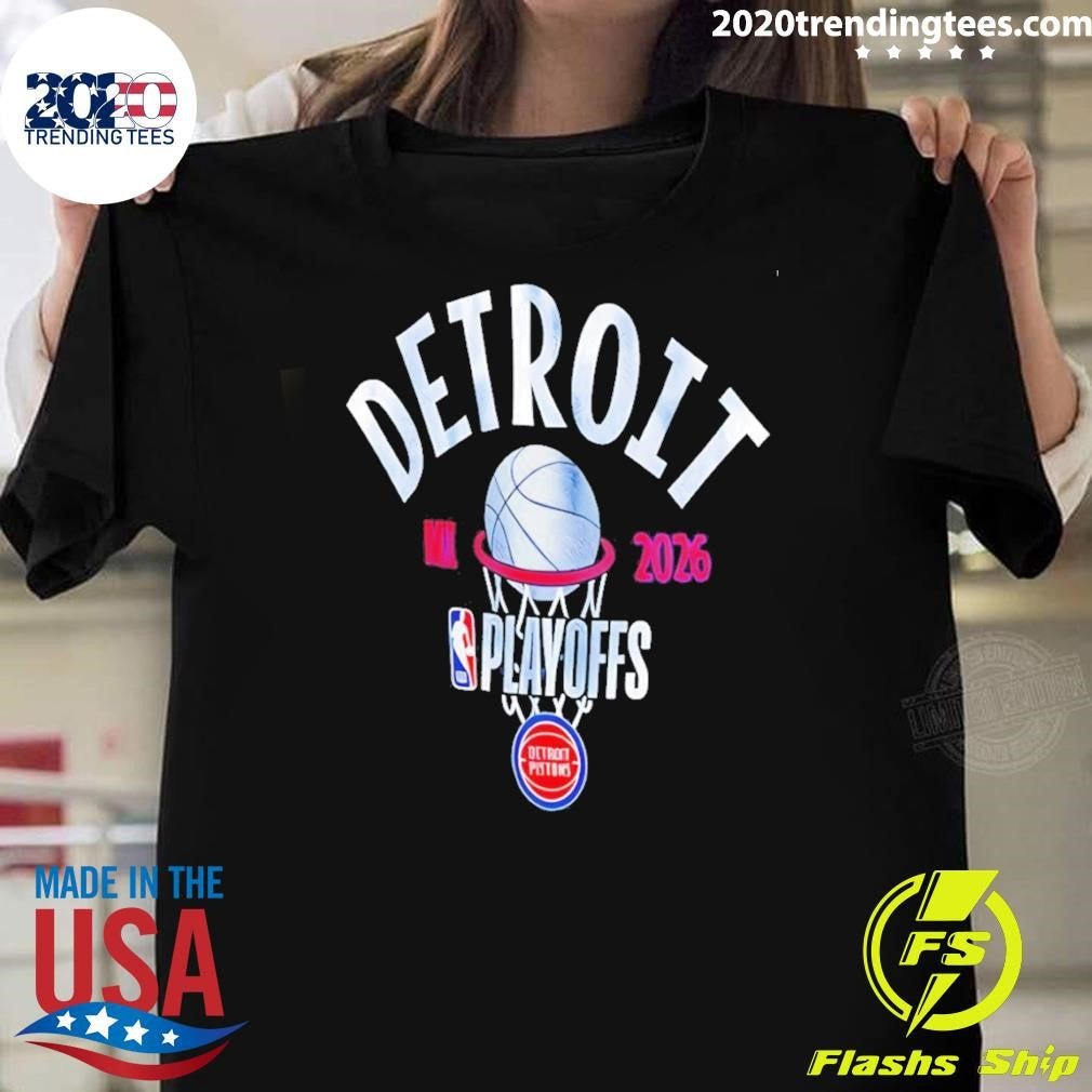 Detroit Pistons Basketball 2026 Playoff Participant Stand Shirt