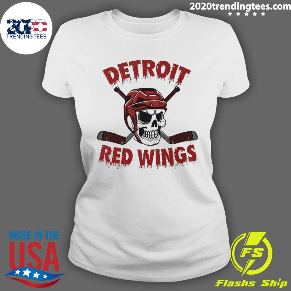 Detroit Red Wings Skull Hockey Shirt