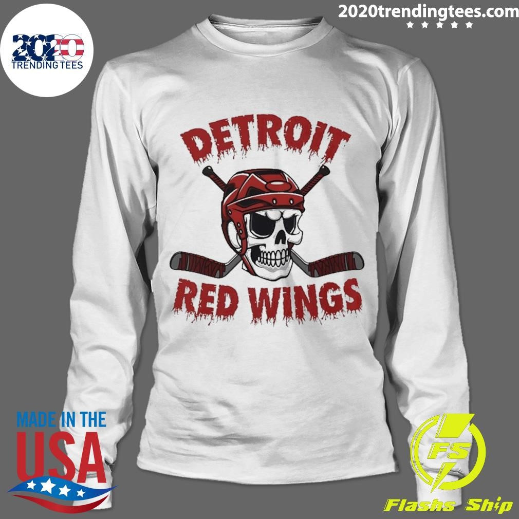 Detroit Red Wings Skull Hockey Shirt