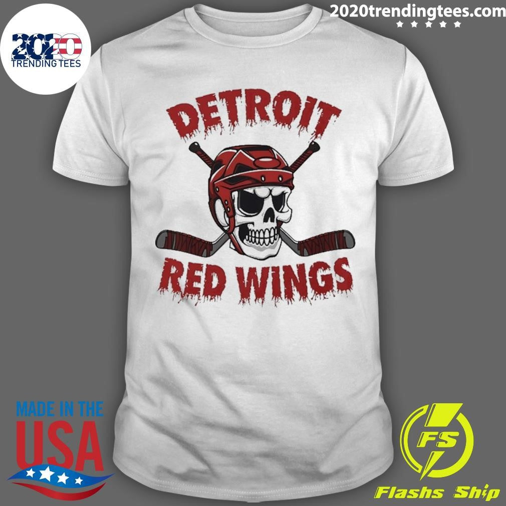 Detroit Red Wings Skull Hockey Shirt