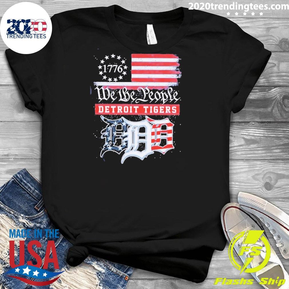 Detroit Tigers Baseball We The People 1776 American Flag Shirt