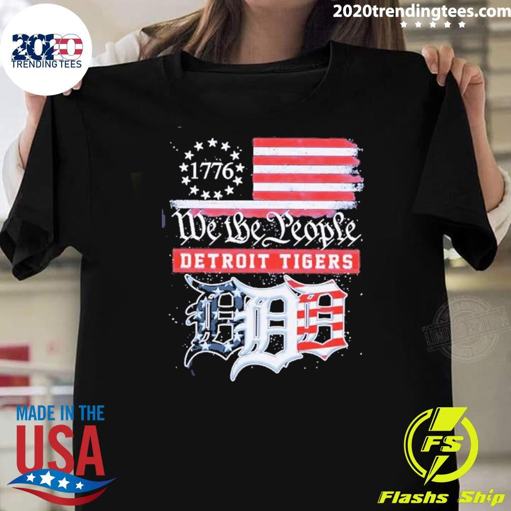 Detroit Tigers Baseball We The People 1776 American Flag Shirt
