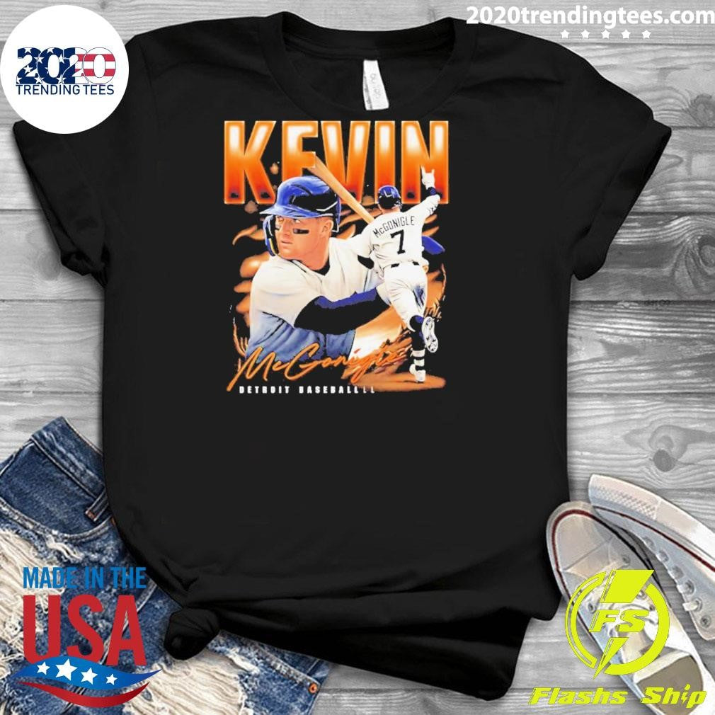 Detroit Tigers Kevin Mcgonigle Collage Signature Airbrush Shirt