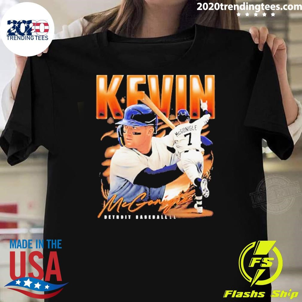 Detroit Tigers Kevin Mcgonigle Collage Signature Airbrush Shirt