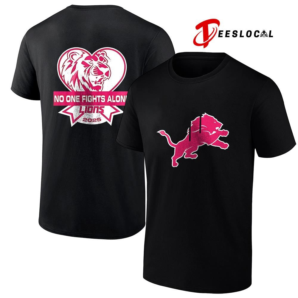 DetroitLionsnoonefightsalonefightcancerlogoshirt