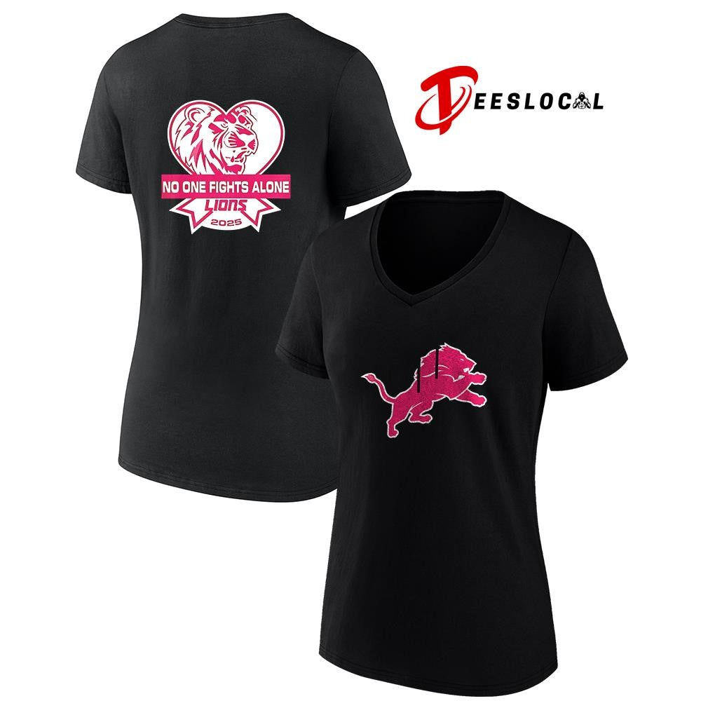 DetroitLionsnoonefightsalonefightcancerlogoshirt