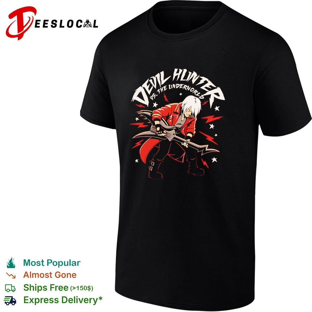 Devil Hunter Music Guitar Dante from Devil May Cry in the style of Scott Pilgrim vs The World shirt