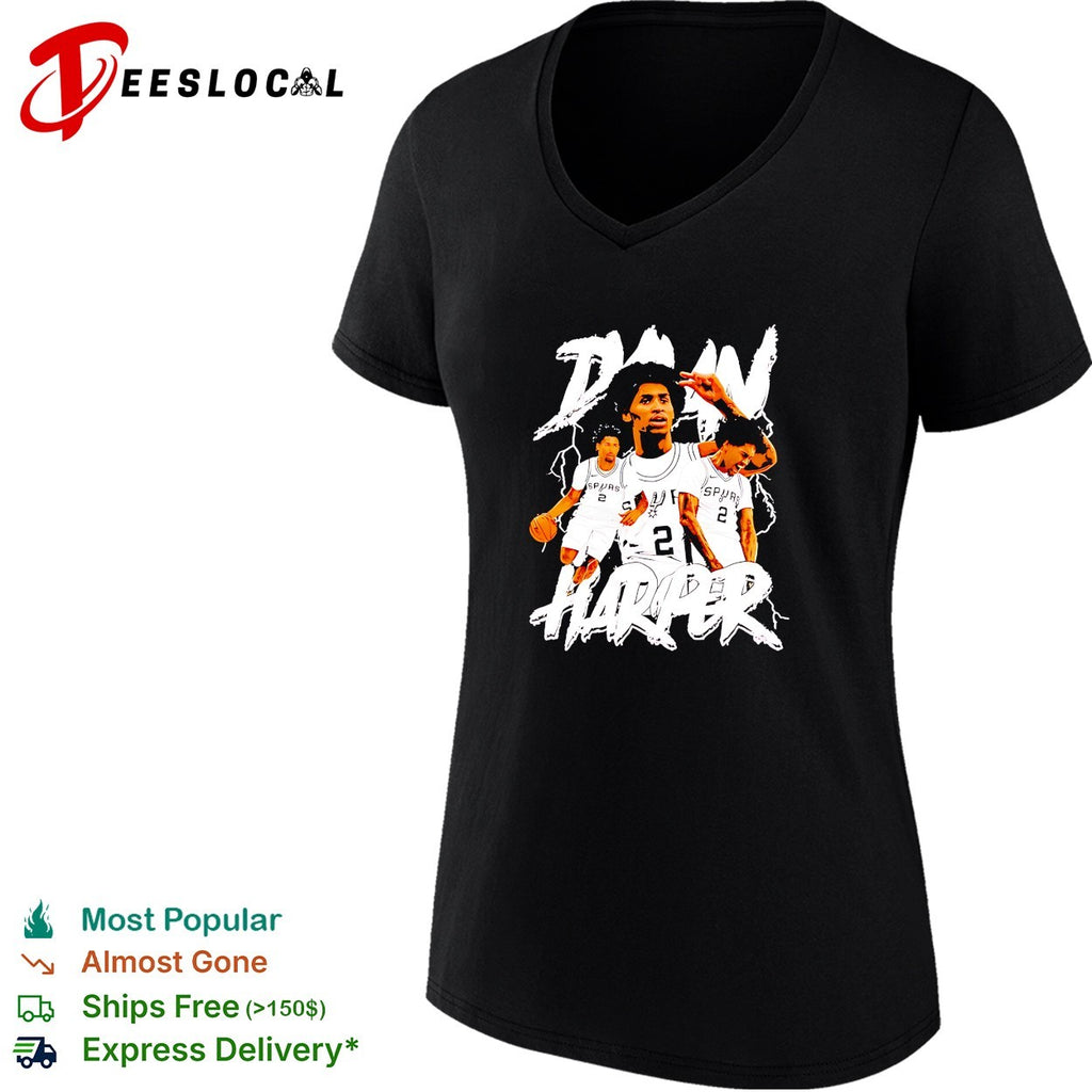 Devin Vassell San Antonio Spurs NBA Deon Harper lightning graphic shirt