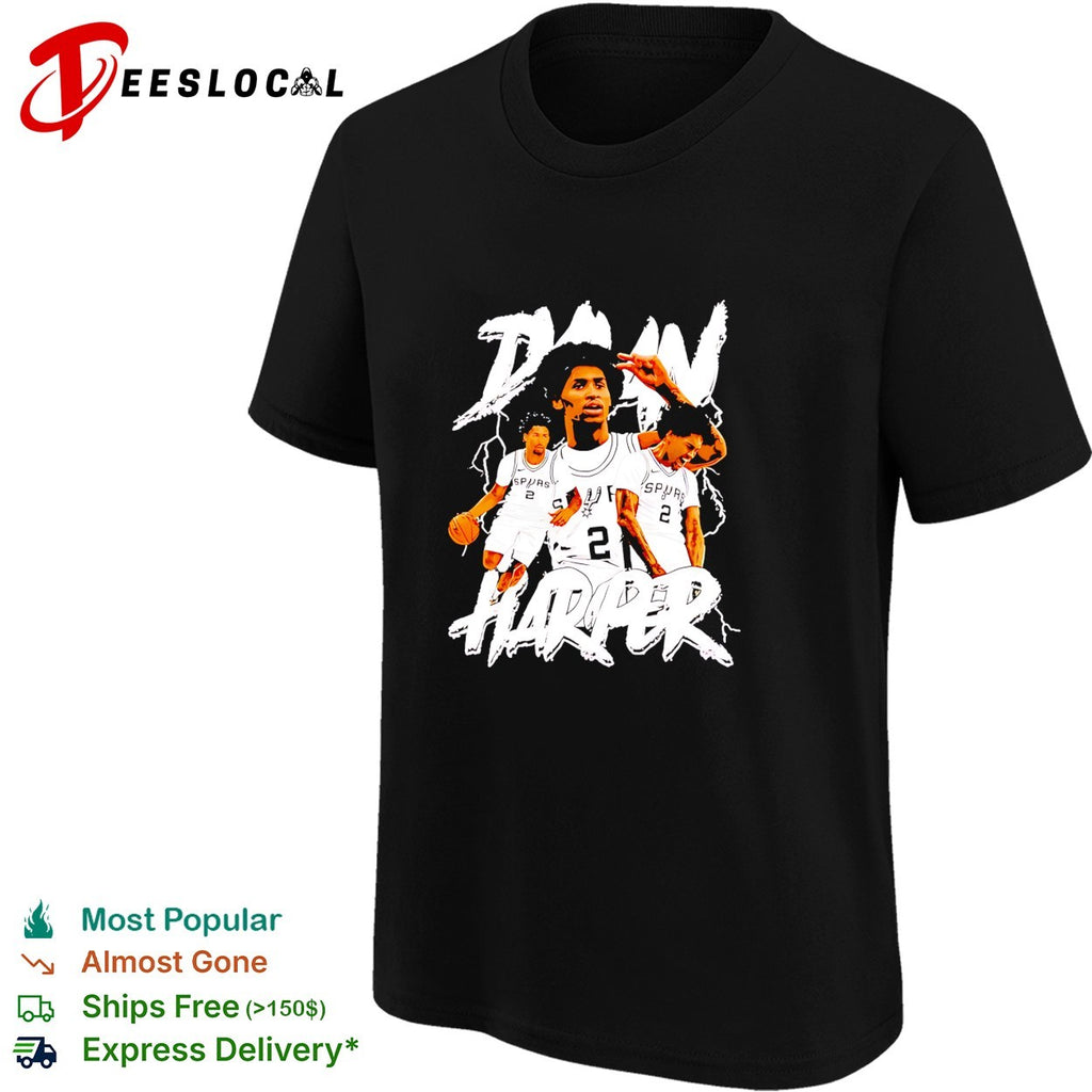 Devin Vassell San Antonio Spurs NBA Deon Harper lightning graphic shirt