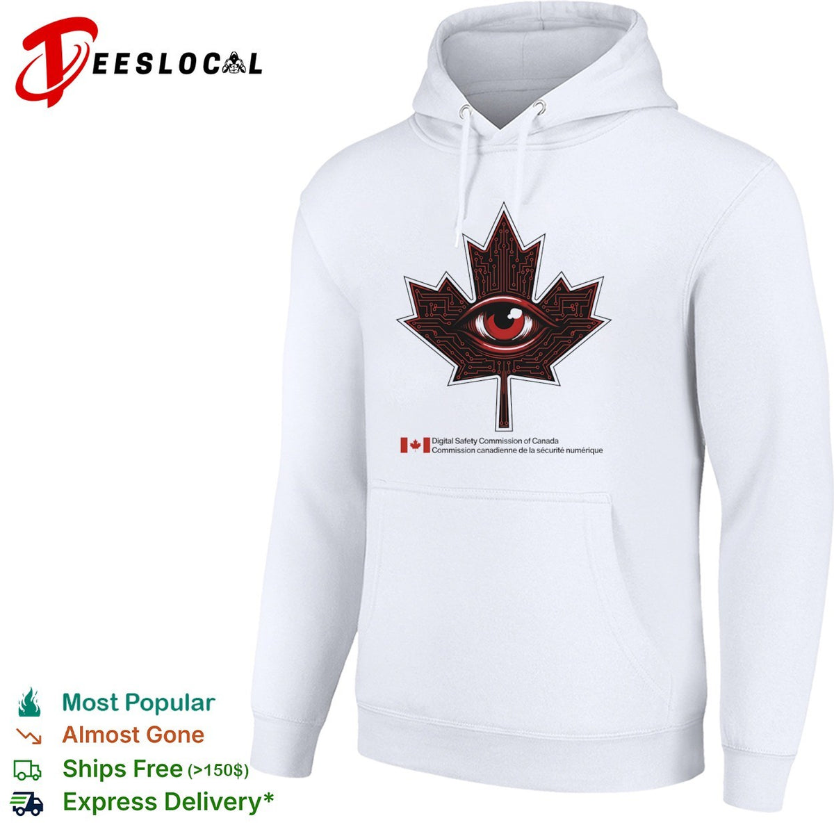 Digital Safety Commission of Canada Maple Leaf Eye Circuitry Surveillance shirt