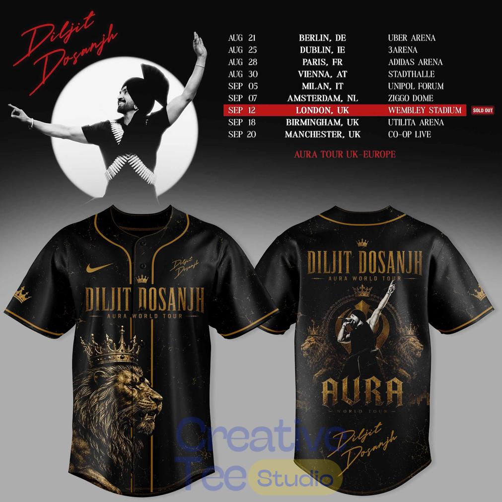 Diljit Dosanjh’s Aura World Tour ’26 – Europe & UK Edition Baseball Jersey