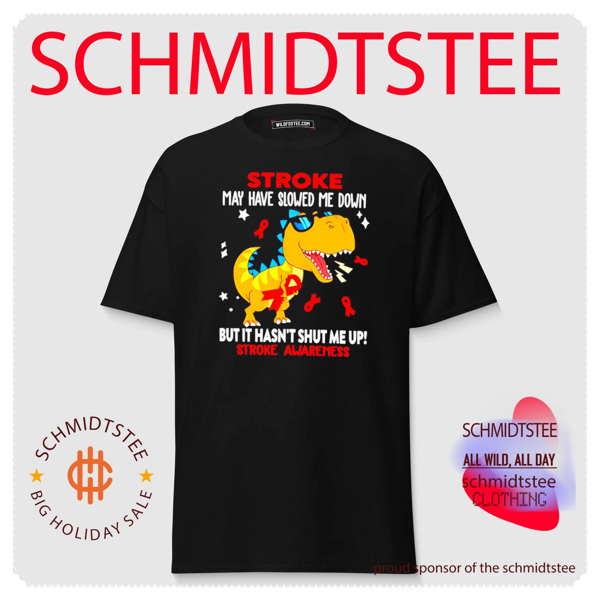 Dinosaurs stroke may have slowed me down but it hasn’t shut me up stroke awareness shirt