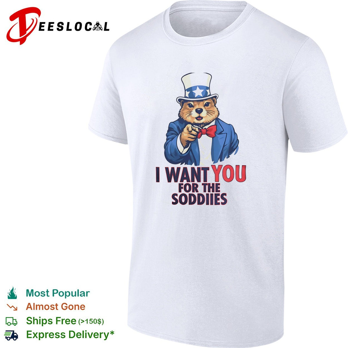Dog Uncle Sam I want you for the Soddies shirt