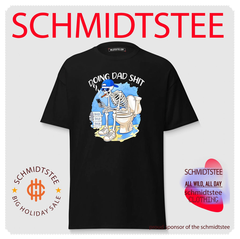 Doing dad shit skeleton sitting on toilet graphic shirt