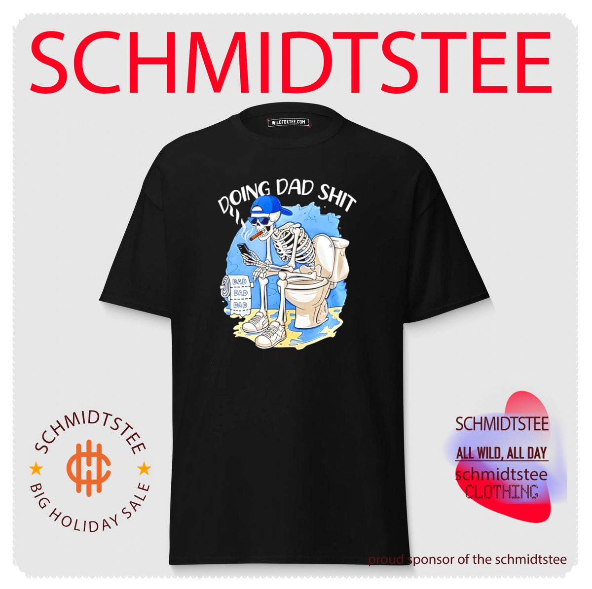 Doing dad shit skeleton sitting on toilet graphic shirt