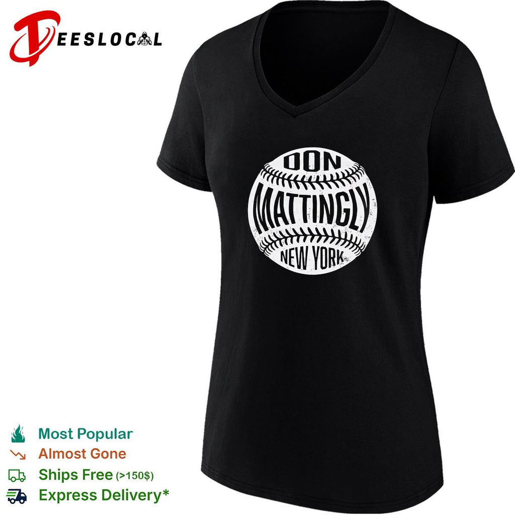 Don Mattingly New York Yankees baseball vintage arch logo shirt