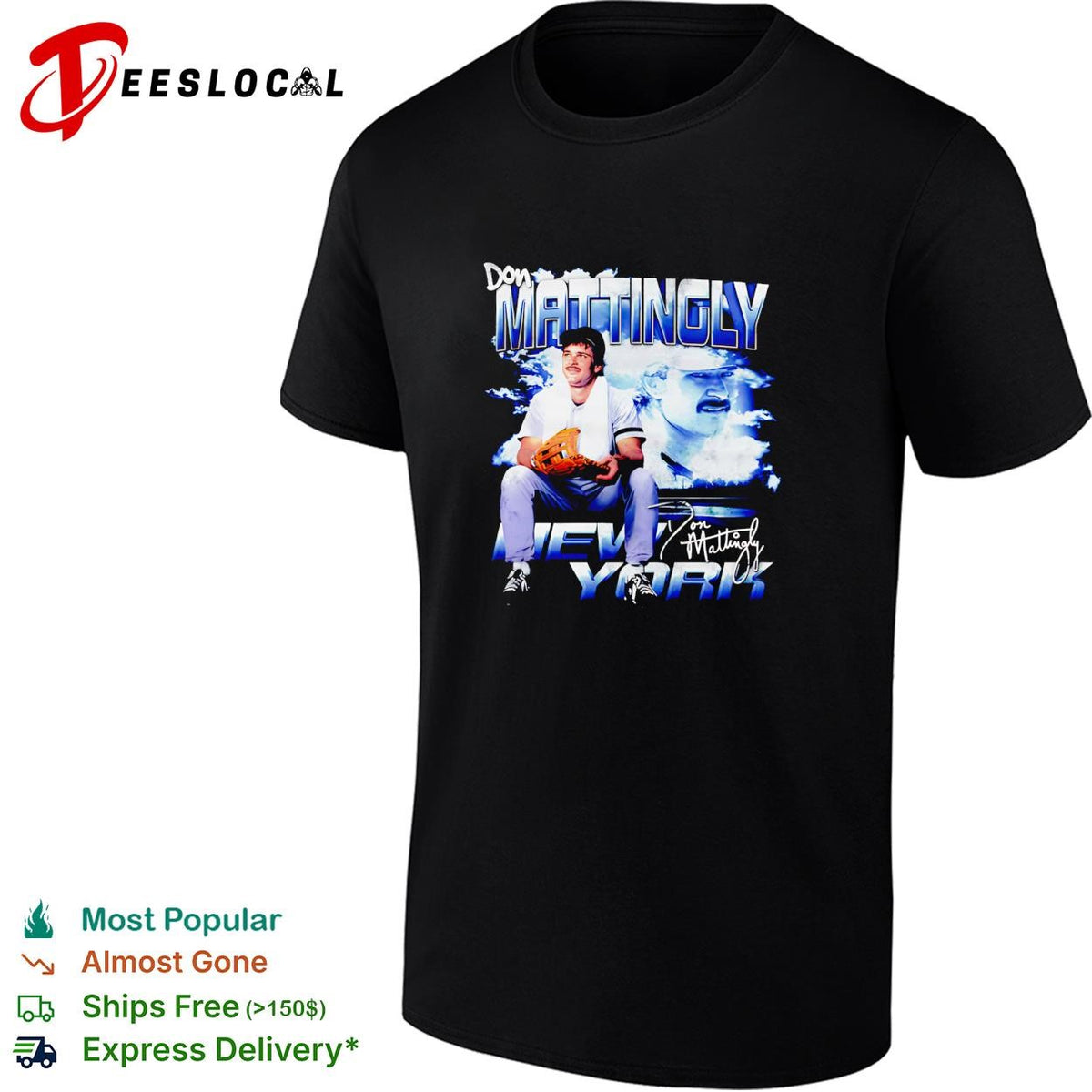 Don Mattingly New York Yankees signature vintage script shirt