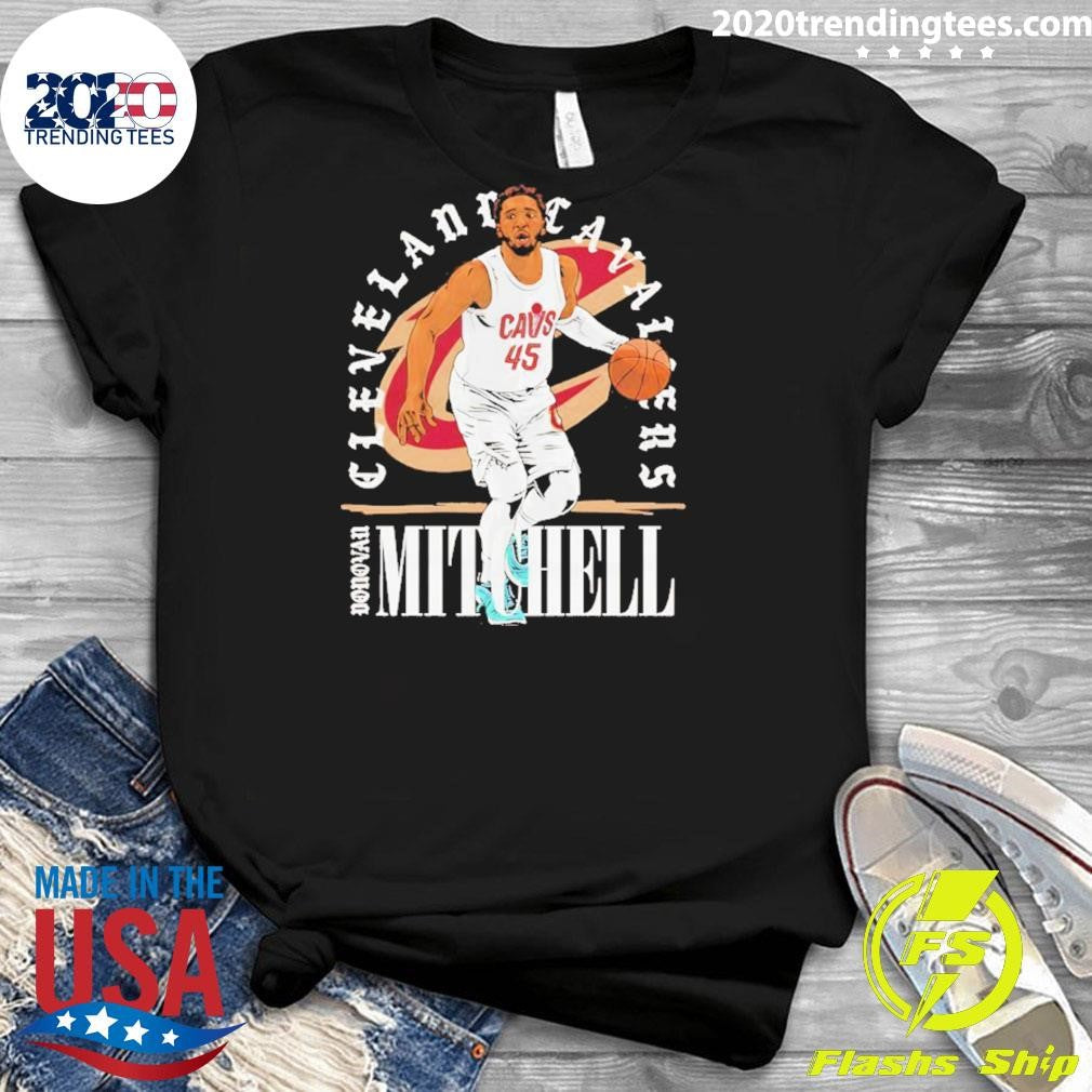 Donovan Mitchell Dribbling Shield Cleveland Cavaliers Graphic Shirt