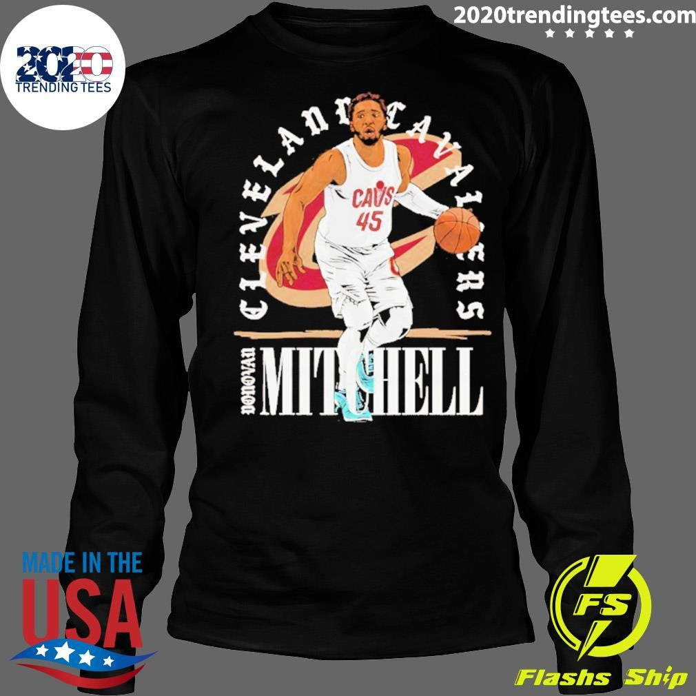 Donovan Mitchell Dribbling Shield Cleveland Cavaliers Graphic Shirt