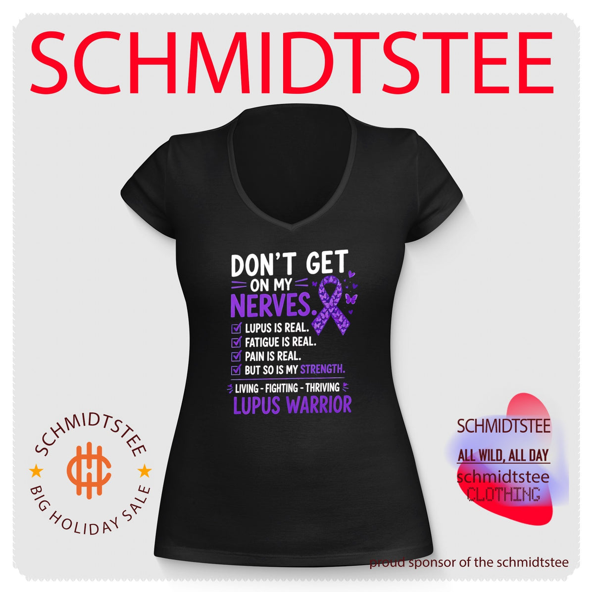 Don’t get on my nerves lupus is real purple ribbon shirt