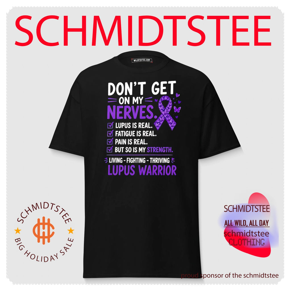 Don’t get on my nerves lupus is real purple ribbon shirt