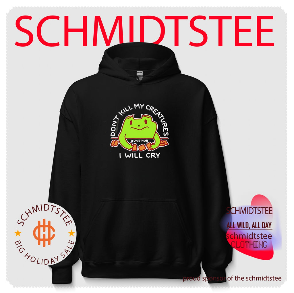 Don’t kill my creatures I will cry i love them sad cartoon frog playin card shirt