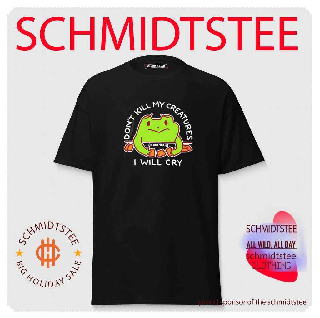 Don’t kill my creatures I will cry i love them sad cartoon frog playin card shirt