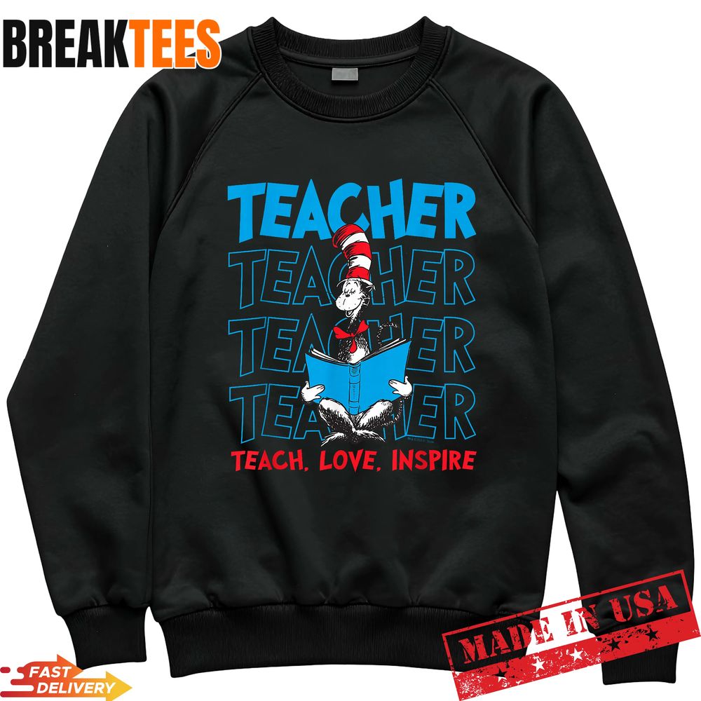 Dr Seuss Merch Shop Cat in The Hat Teacher T-Shirt