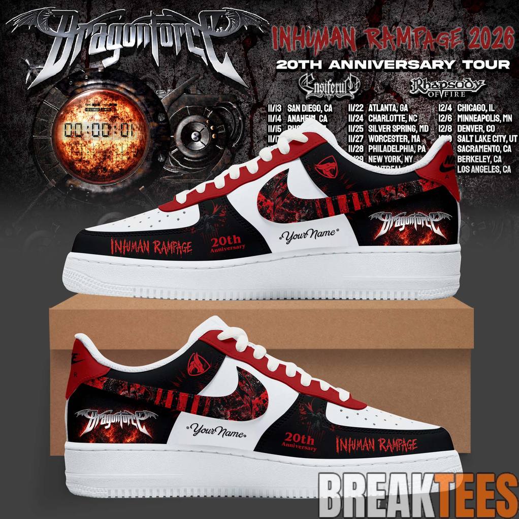 DragonForce Inhuman Rampage 20th Anniversary Custom Air Force 1 Shoes