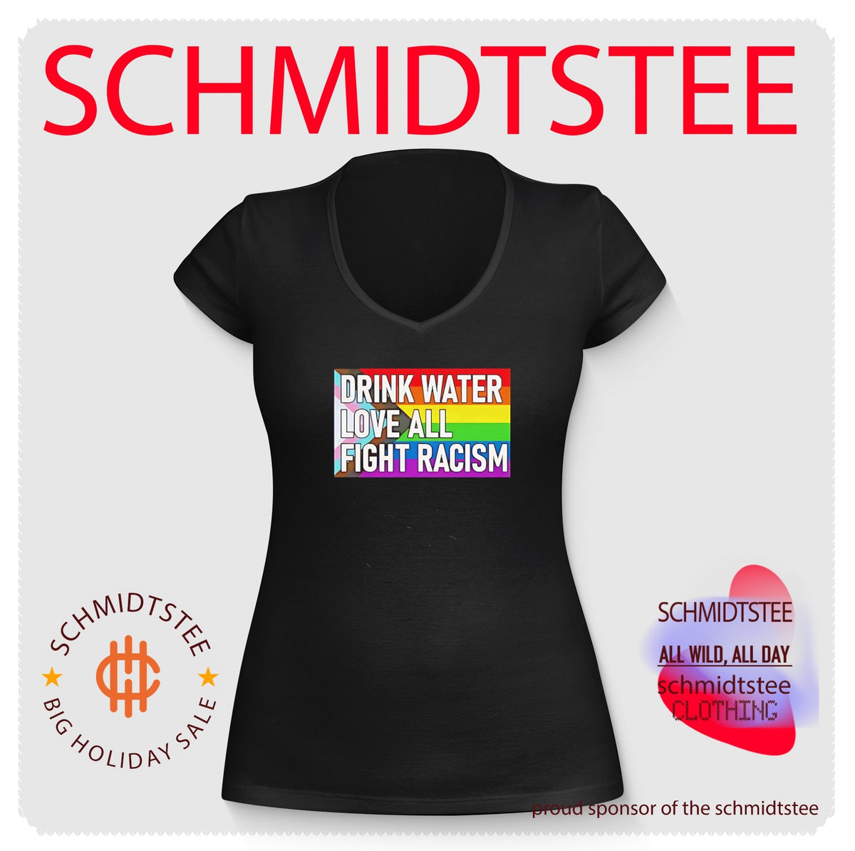 Drink water love all fight racism pride flag shirt