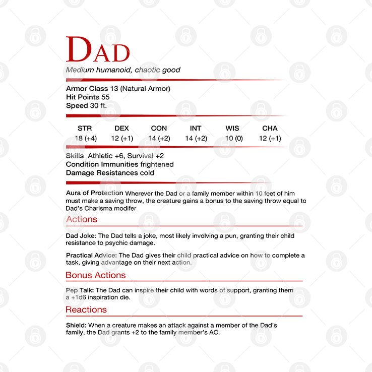 Dungeons & Dragons Dad T Shirt