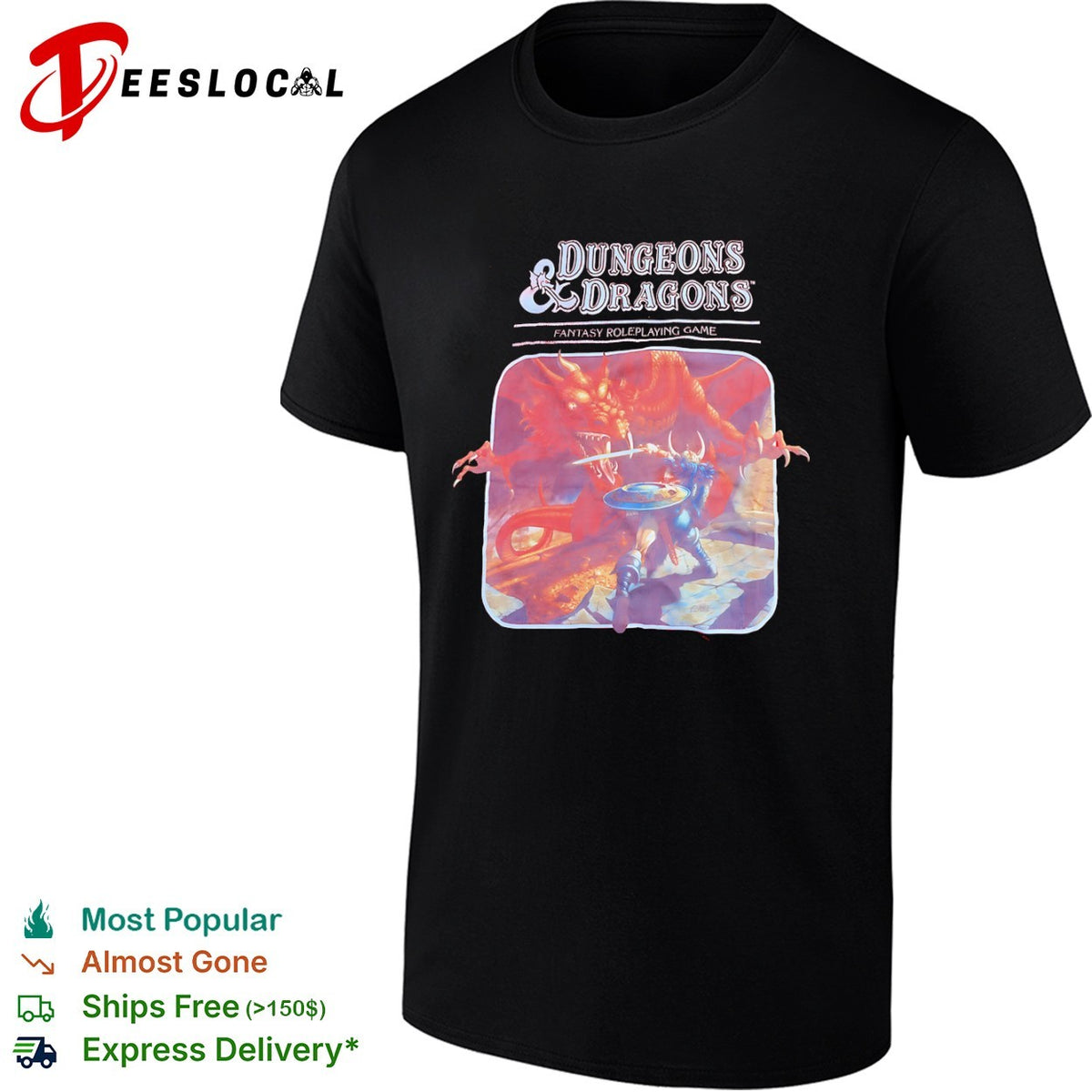 Dungeons and Dragons Fantasy Roleplaying Game Red Dragon Warrior shirt