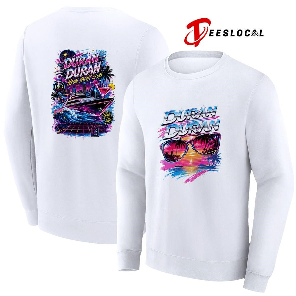 Duran Duran neon yacht club graphic shirt