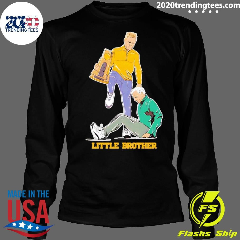 Dusty May Coach Step Over Little Brother Michigan Wolverines Basketball Winner Ncaa Champions 2026 Shirt