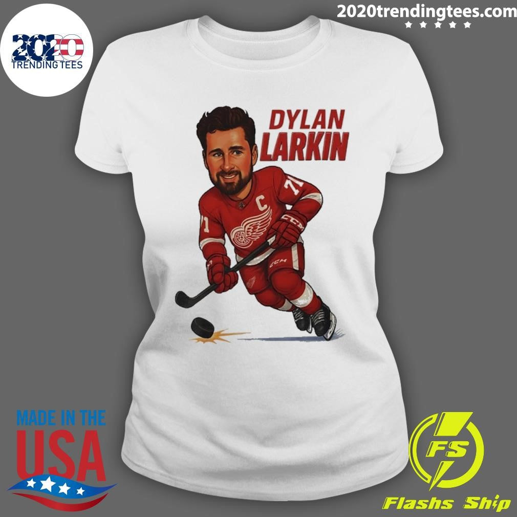 Dylan Larkin Detroit Red Wings Hockey Player Caricature Shirt