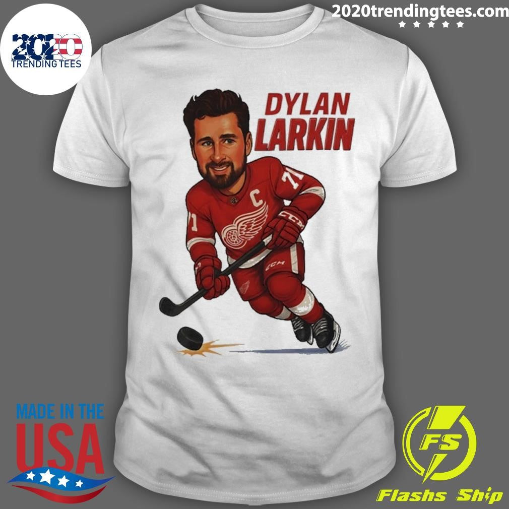 Dylan Larkin Detroit Red Wings Hockey Player Caricature Shirt